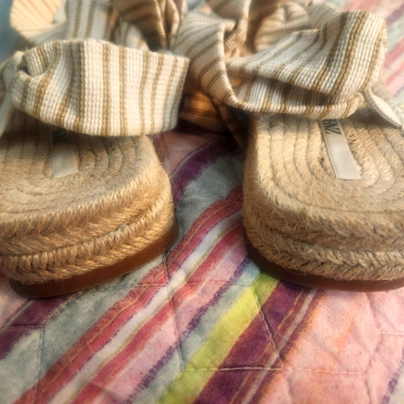 Zara Womens size 9 jute ankle wrap espadrilles - Picture 2 of 3